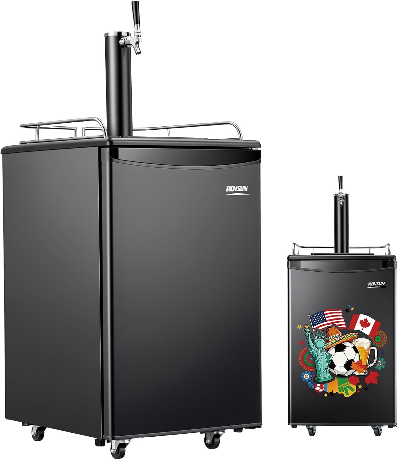 Full Size 5.4 Cu.Ft, Beer Kegerator with CO2 Tank Included, Draft Beer Dispenser