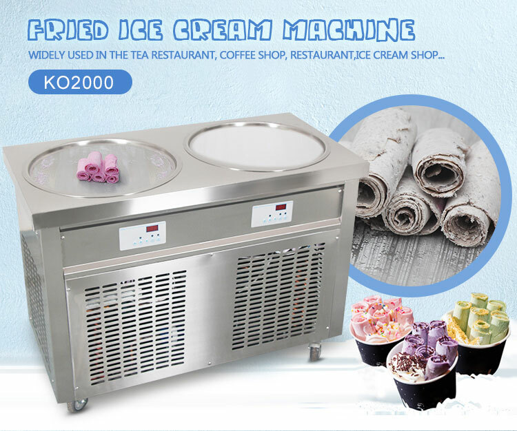 ETL NSF 55cm(22″) Double round pans rolled ice cream machine,ice cream maker