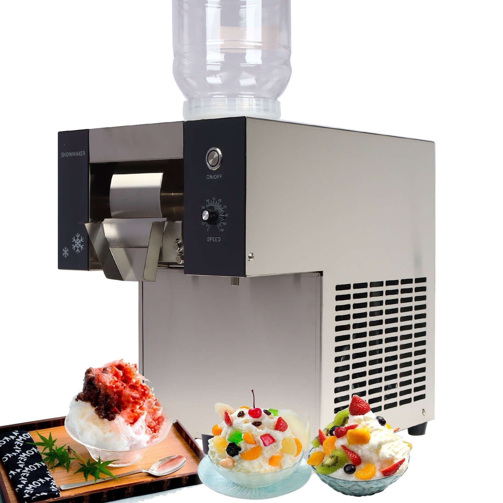 Air Cool Snowfake Ice Machie 374lbs/24h Commercial Bingsu Snow Ice Maker 110V