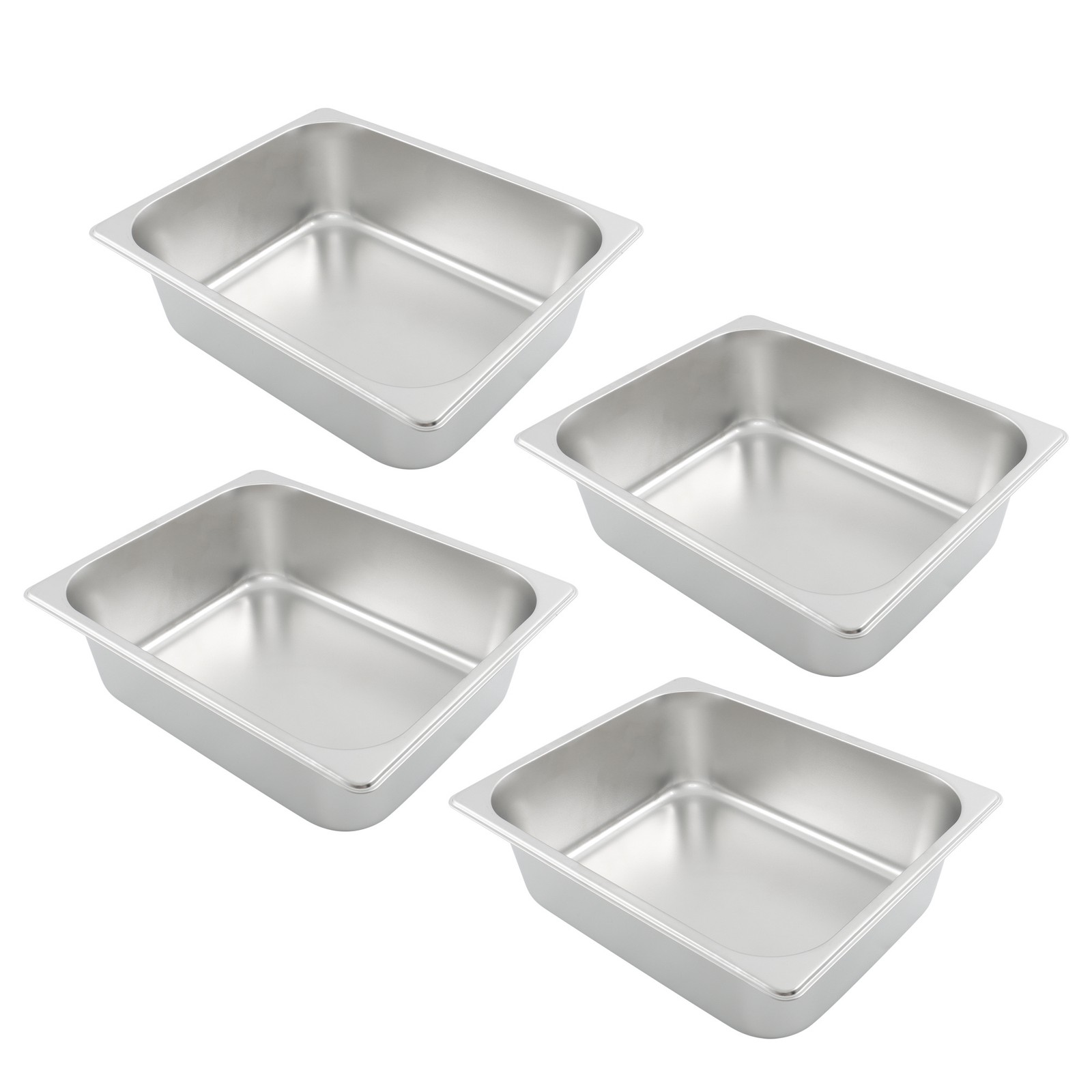 4 Pack Half Size Hotel Pans 1/2 Size 4″ Deep Stainless Steel Steam Table Pan