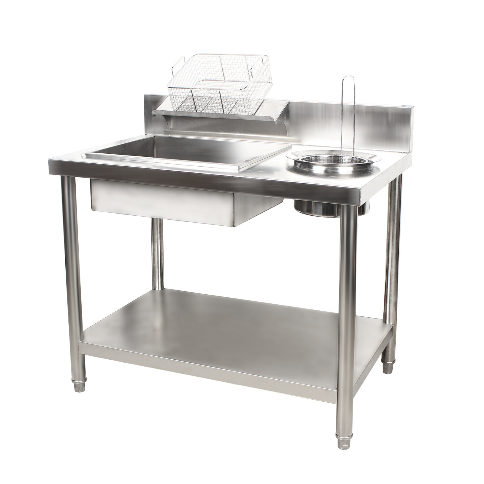 Commercial Breading Table Fried Food Prep Fry Chicken Work Table Breader Station