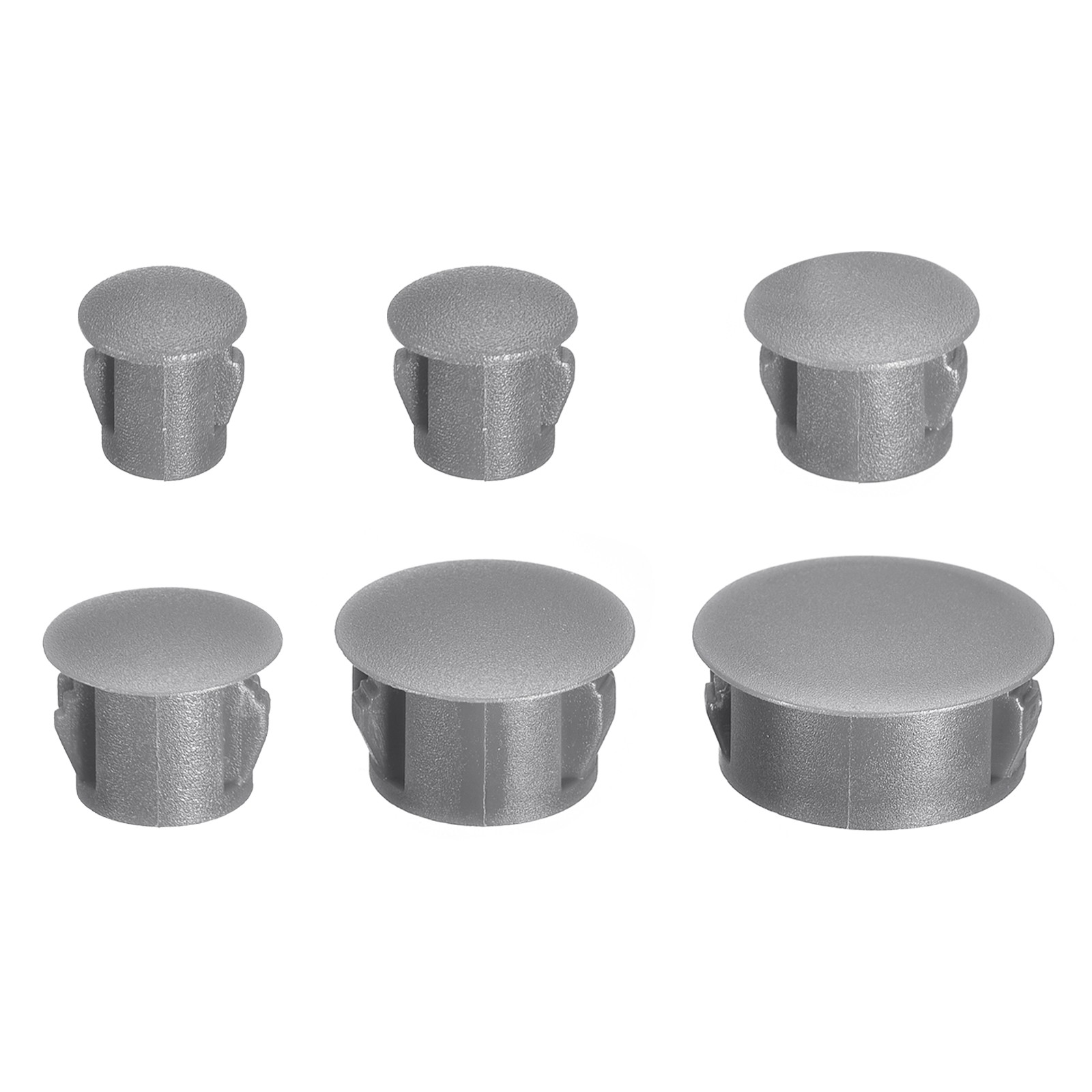 Nylon Plastic Hole Plug, 160Pcs 6 Sizes for Furniture Insert End Caps, Grey