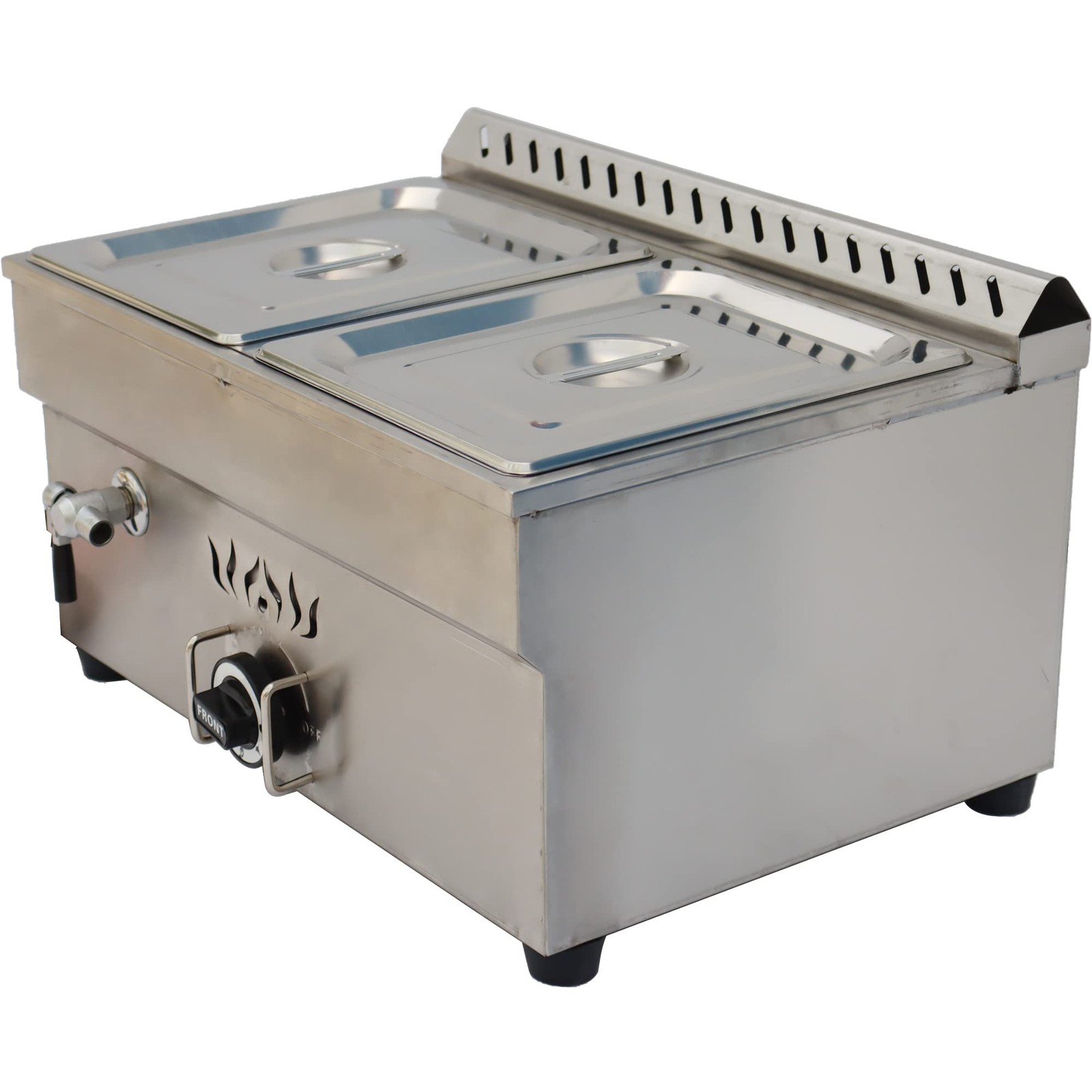 PreAsion 2 Pan Commercial Propane LP Gas Food Warmer, 13″ x 10.5″ x 4″