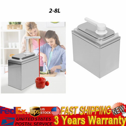 2L 304 Stainless Steel Sauce Pump Dispenser With PP Pump Head, Single Spout