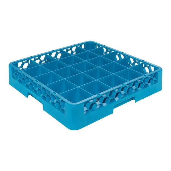Carlisle RG25 OptiClean 25-Compartment Blue Washer Glass Rack RG2514 (RG25-14)
