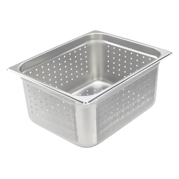 Winco SPJH-206PF, 6-Inch Half-Size Perforated Steam Pan, 22 Gauge