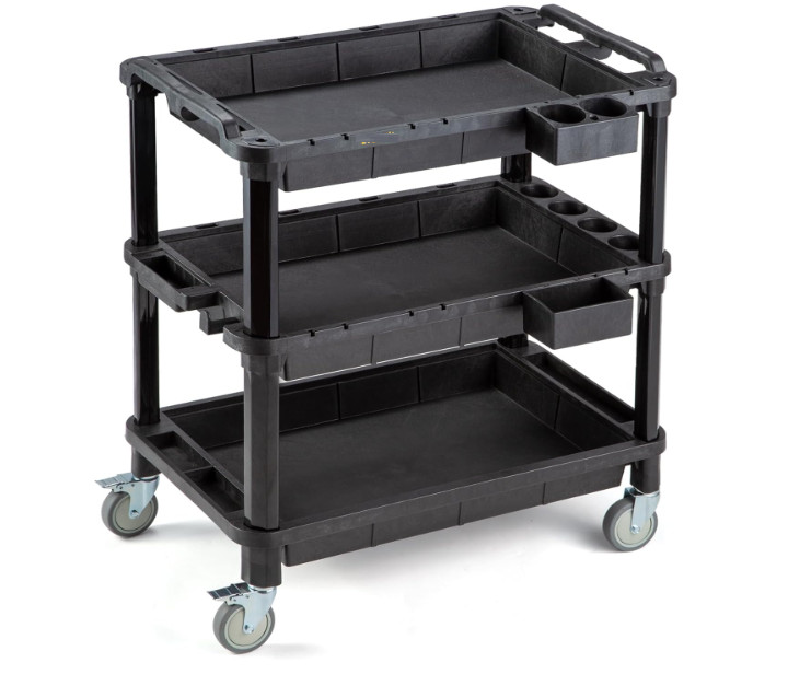 Carro utilitario 32.4×18.3 con 3 estantes y carga de 500 lbs. Nuevo