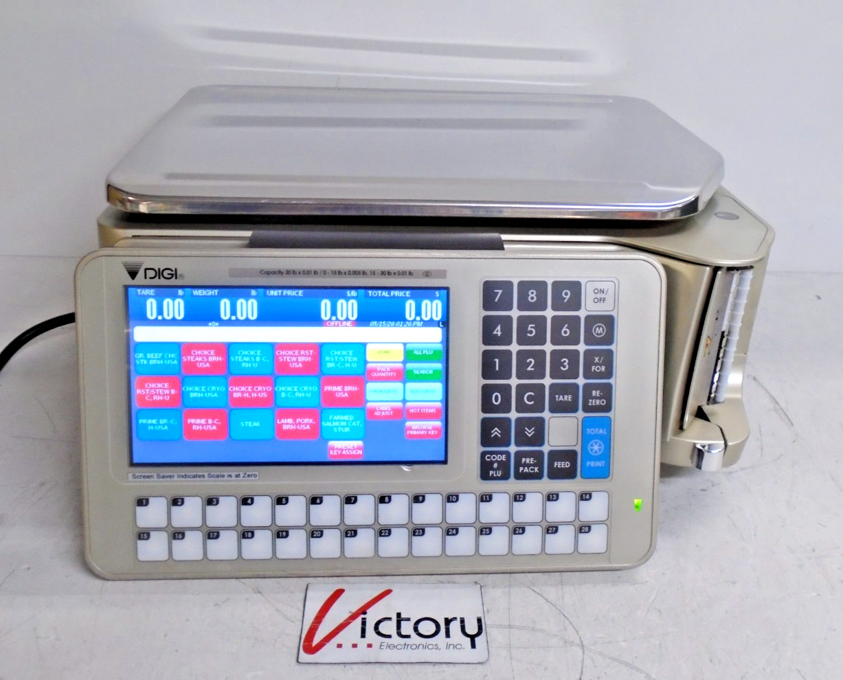 DIGI SM-5000 Deli Commercial Scale w/ Label Printer & Touchscreen | 30 LB Max