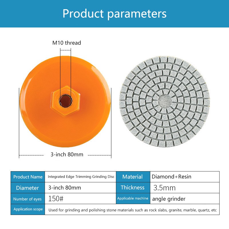 80mm 3 Inch Polishing Pad Wet Dry Buff Disc Abrasive For Sanding Granite