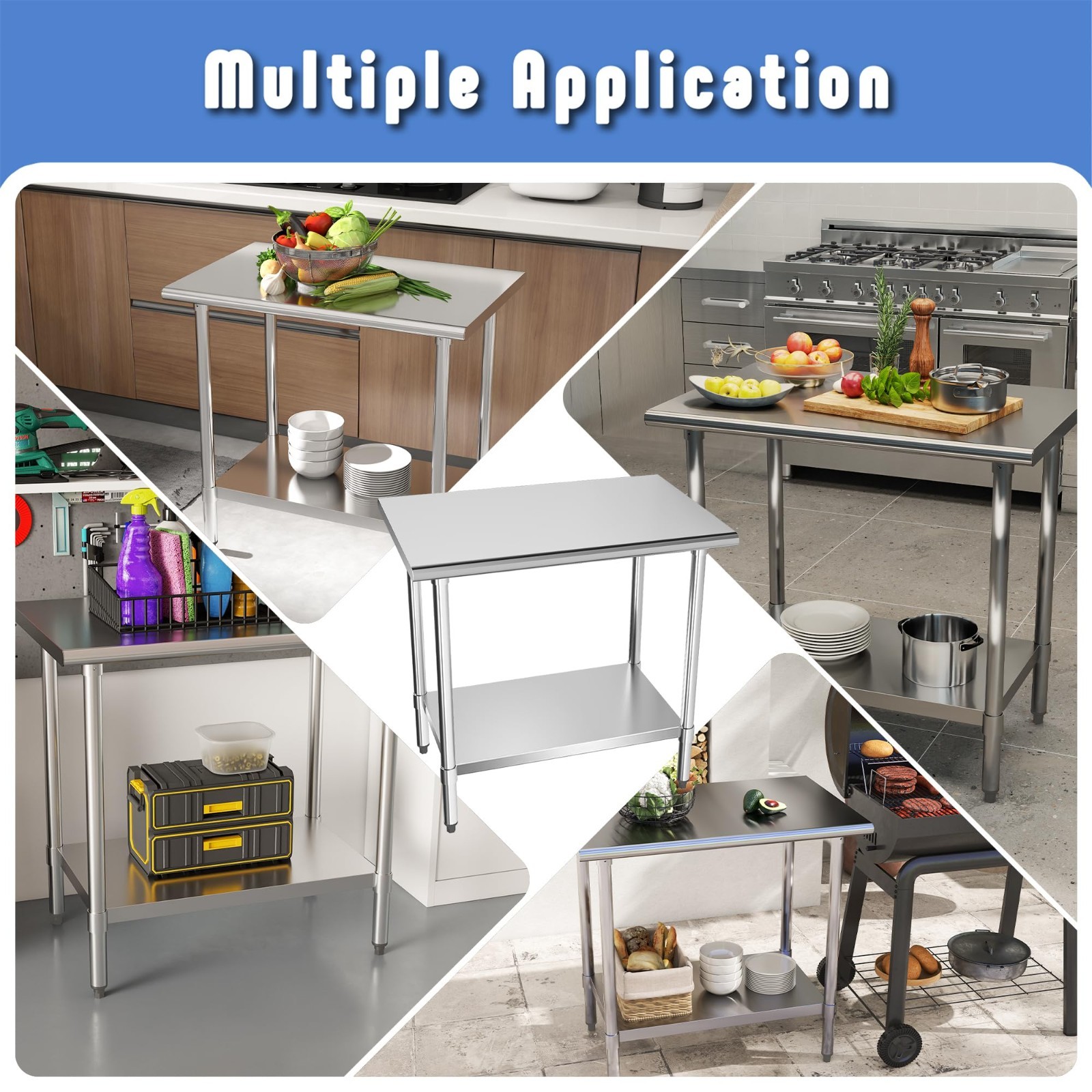 Kleensteel 24″ x 36″ Stainless Steel NSF Commercial Kitchen Prep Work Table