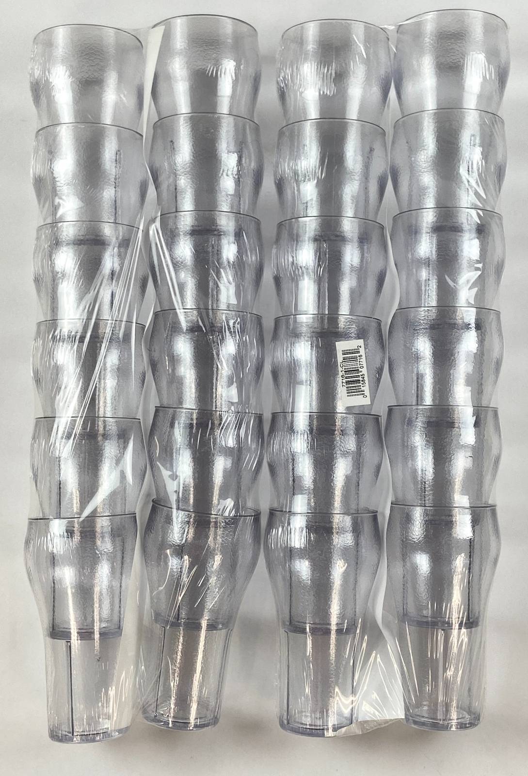 GET 7716-1-CL Clear Bell Tumbler SAN Plastic Pebbled Soda Glass 16 oz 24-Pack