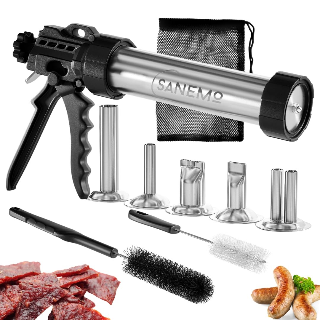 Large Capacity Jerky Gun for Ground Meat – Easy to Use/Clean 1.5 LB Sausage Gun
