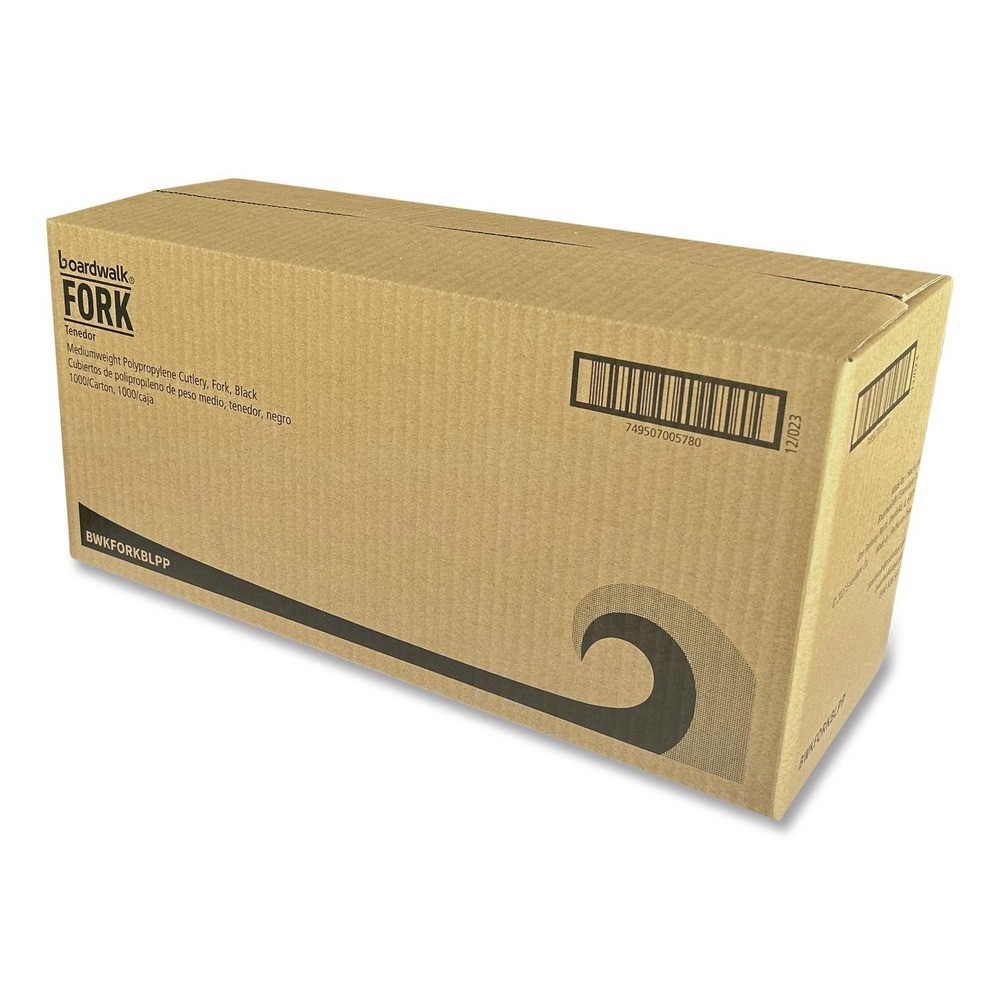 Boardwalk FORKBLPP Plastic Fork Mediumweight Cutlery – Black (1000/CT) New