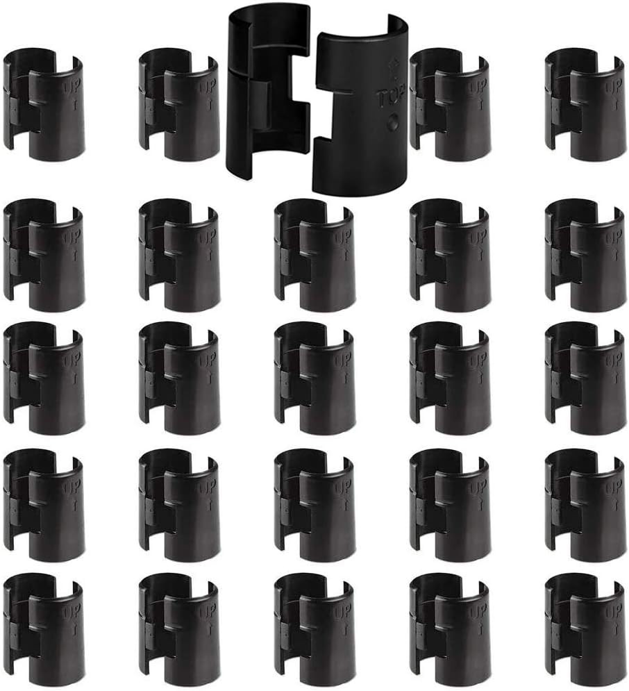 Wire Shelf Lock Clips 50Pcs for 3/4″ Post Shelving Sleeves Split Sleeves Black