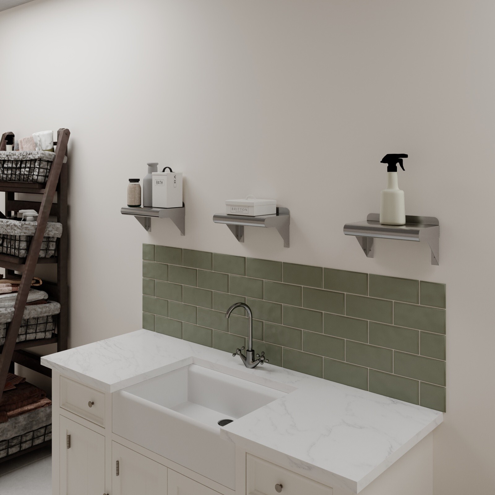 6 in. x 10 in. Stainless Steel Wall Shelf