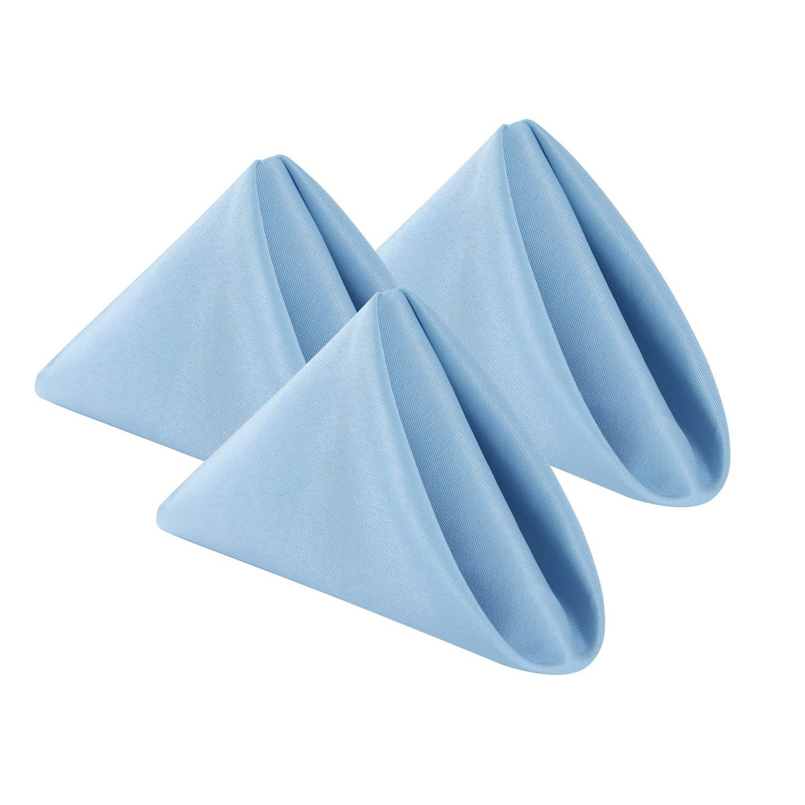 Cloth Napkins 17×17″ Washable Polyester Dinner Table Napkins Soft Blue Mist 25-P