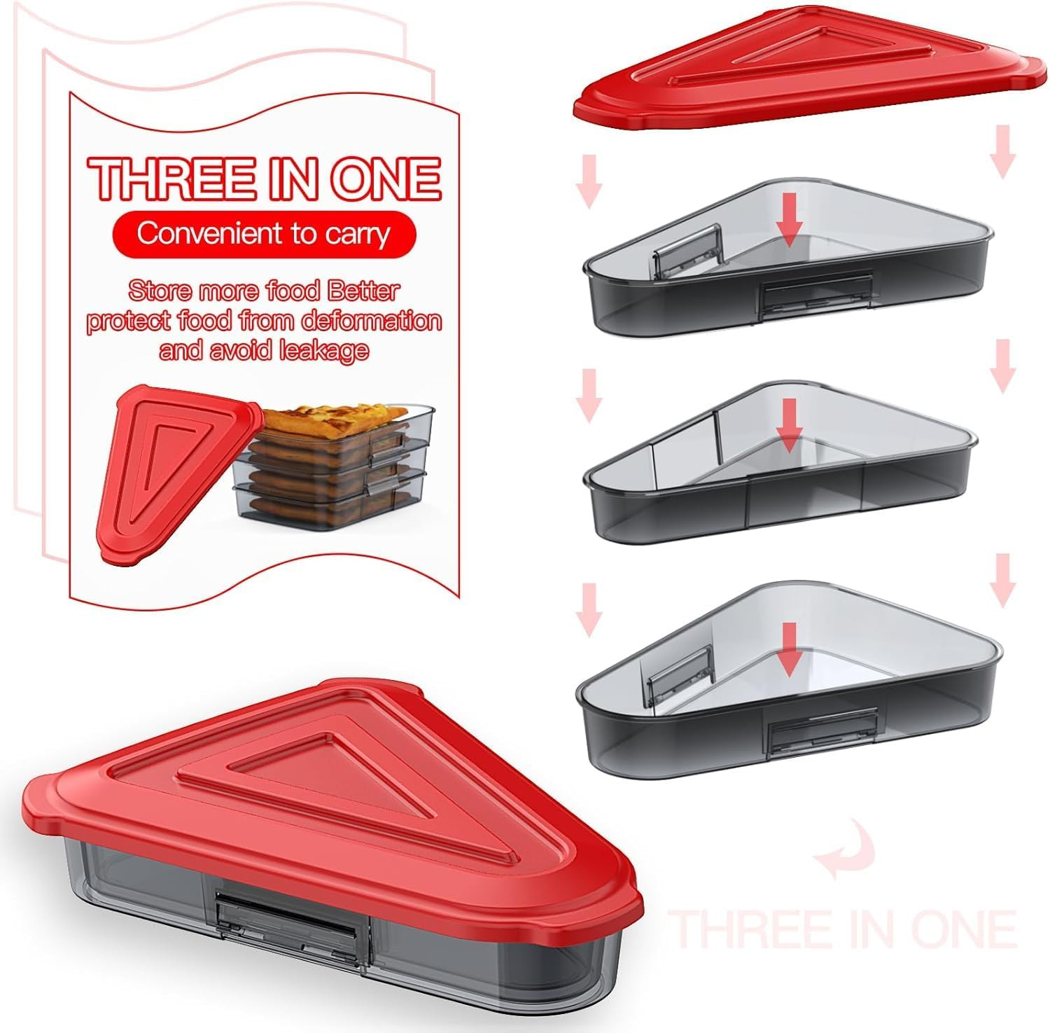 Pizza Storage Container, Expandable Pizza Slice Container, Reusable Pizza Pan Pi
