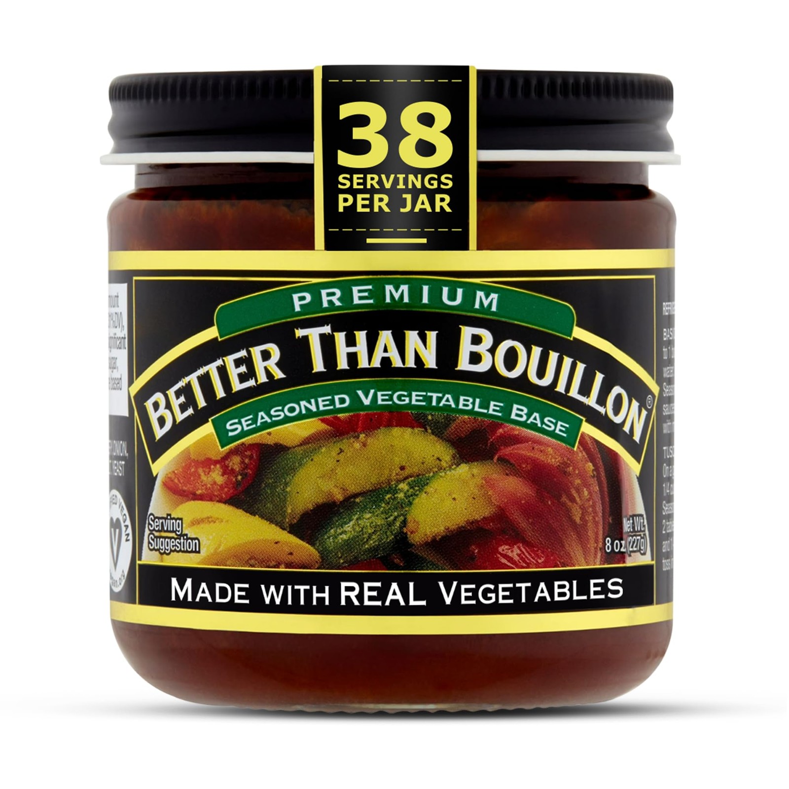 Better Than Bouillon Premium Seasoned Vegetable 8 Ounce (Pack of 1), Brown