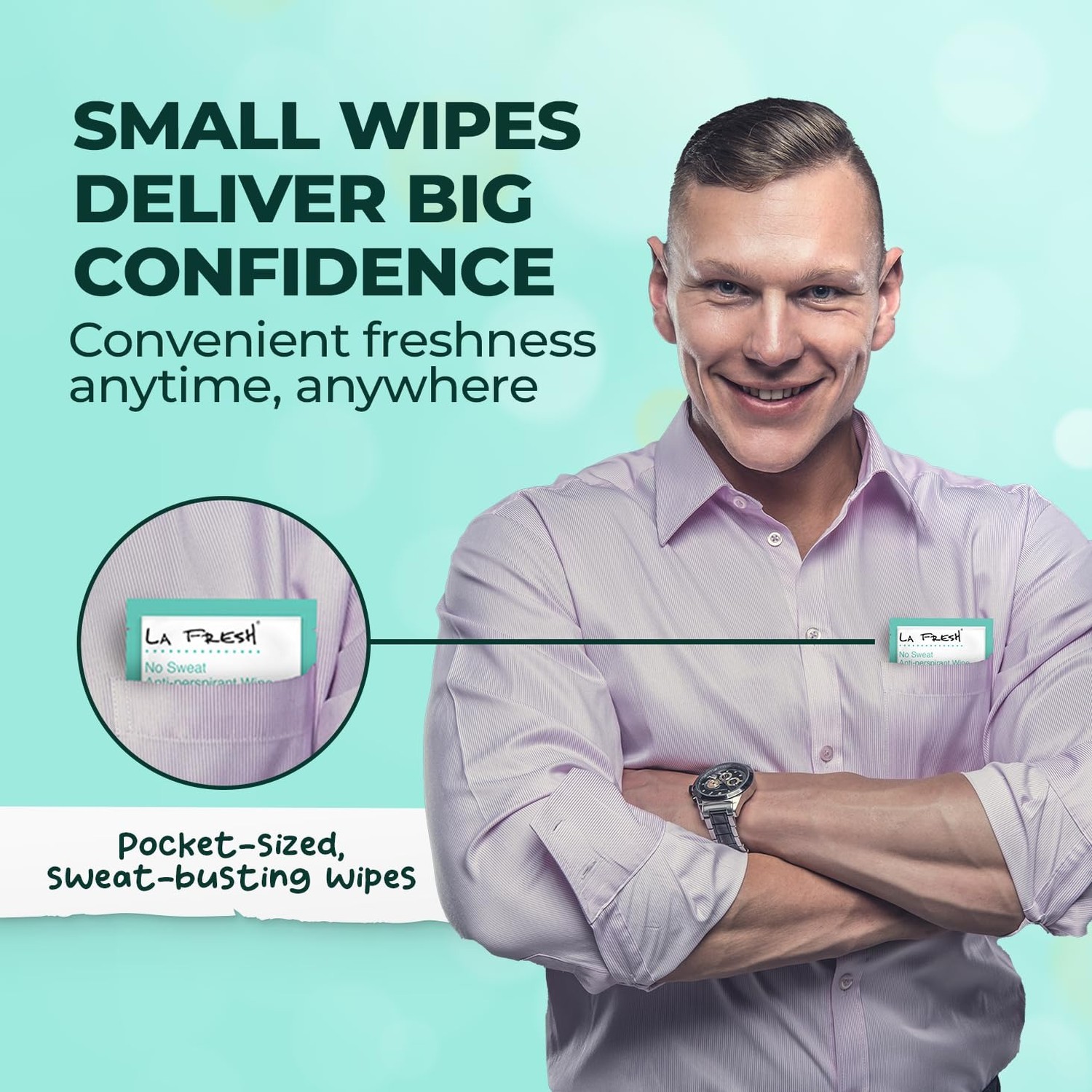 La Fresh Travel Lite Antiperspirant and Body Wipes – 50 Individually Wrapped …