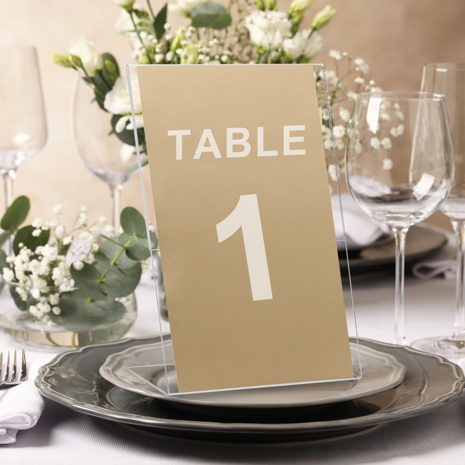 Acrylic Sign Holder 24 Pack, 8.5×11 Inches L Shaped Menu Display Stand – Clear