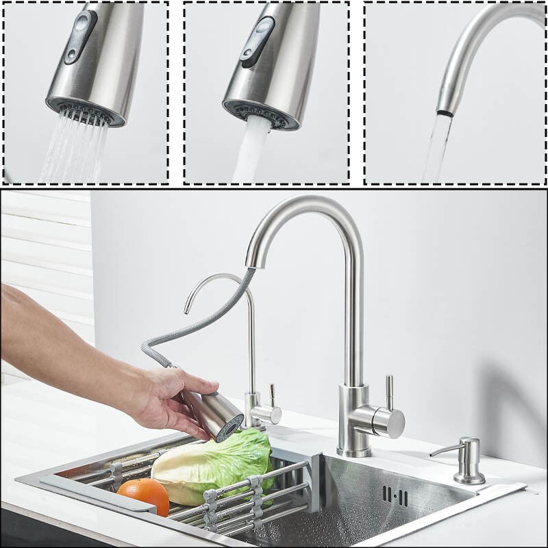 Stainless Steel 27″ Kitchen Sink Single Bowl Drop In Workstation Brushed Nickel