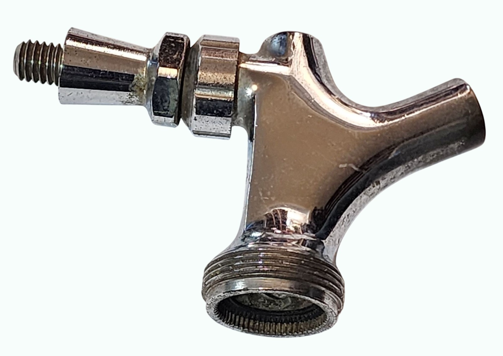 Vintage Chrome Plated Brass Beer Soda Faucet 2.5″ Tall 4″ Wide