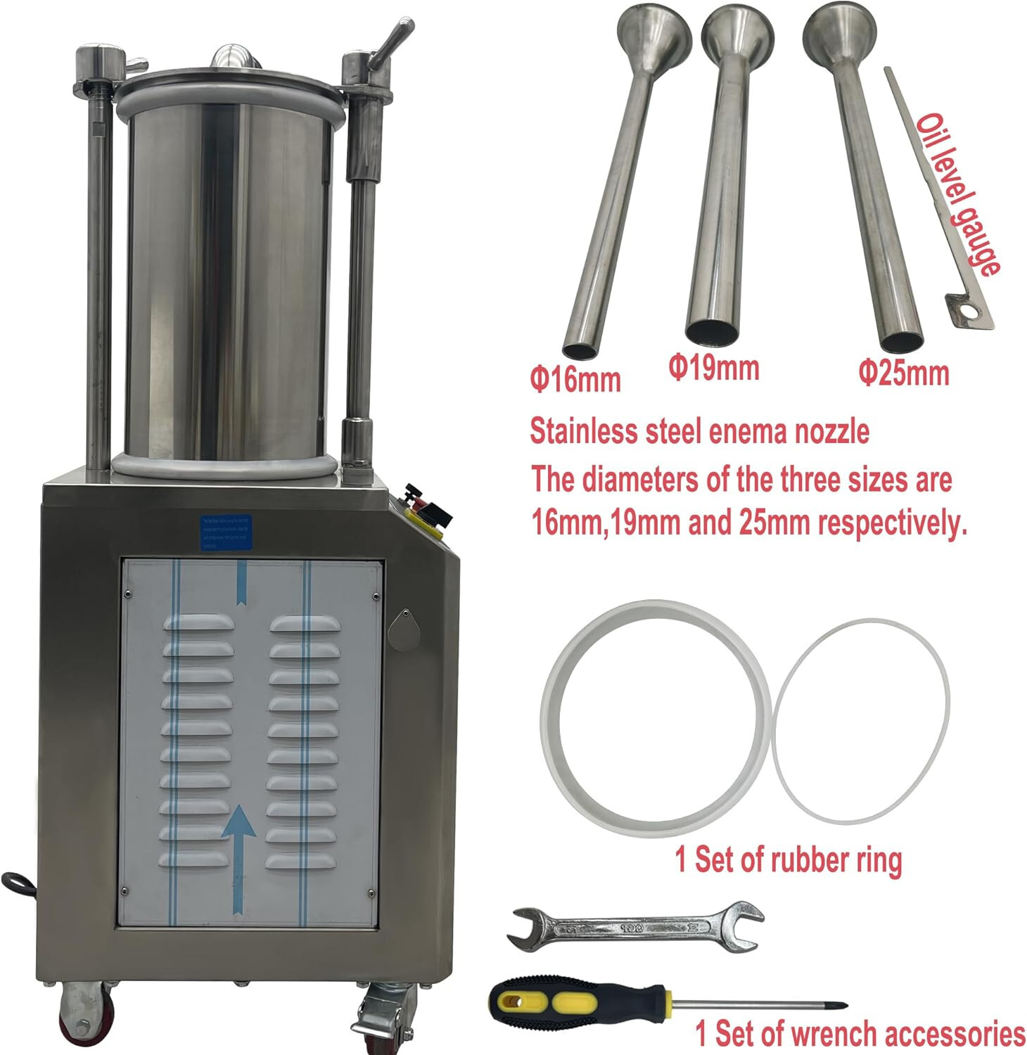Hydraulic 26L Automatic Sausage Stuffer Maker 110V Sausage Filling Machine