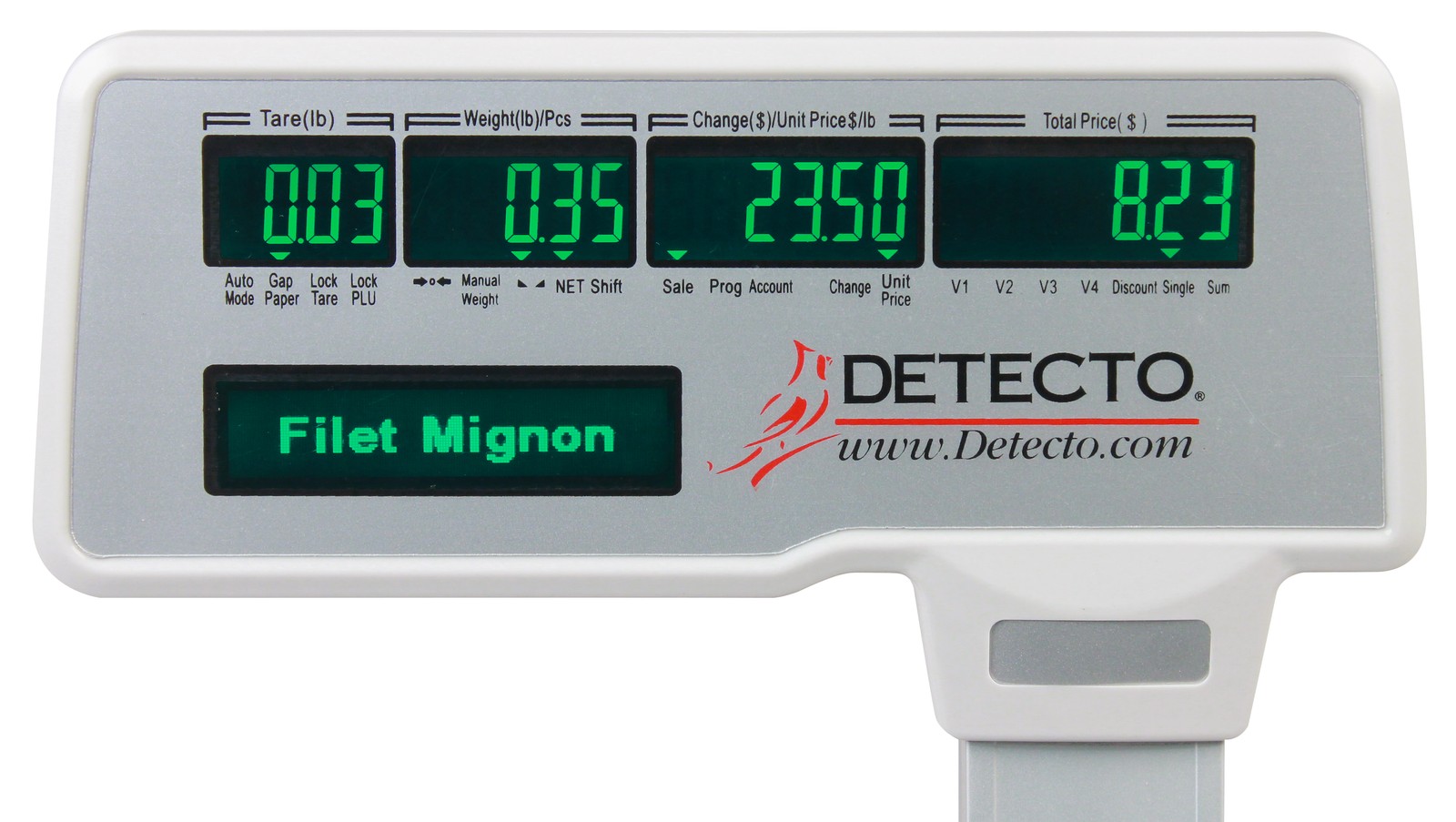 Detecto, DL1030P, Deli Scale with Integral Printer & Tower, 30lb x 0.01lb, NTEP