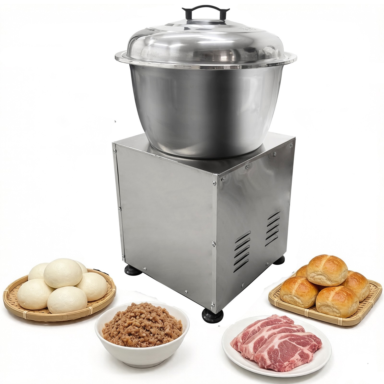 1 PC 33 lbs Stainless Steel Basin Type Dough Mixer 110V Restaurant & Food