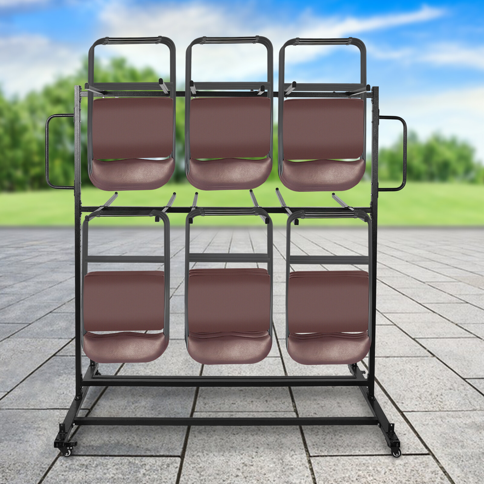 84 Chairs Folding Chair Cart Heavy Duty Mobile Stackable Chair Table Dolly