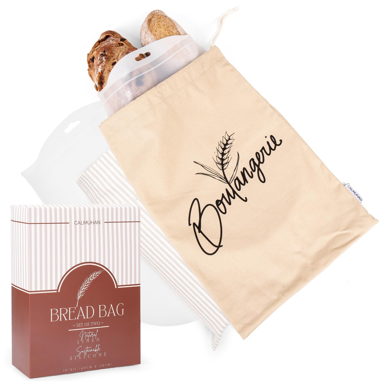Bread Bags for Homemade Bread, Sourdough & 16 inches x 11 inches, brown