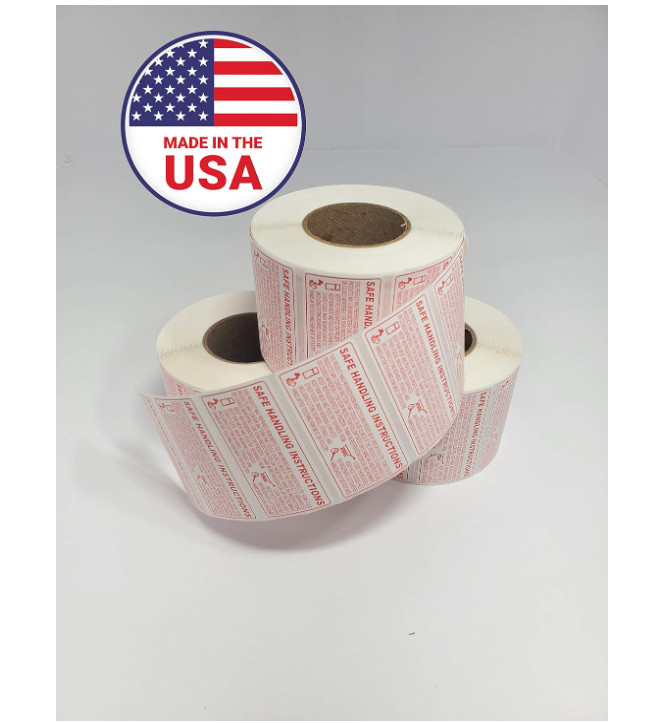 Food Safe Handling Instructions Label 1 Roll 1000 Labels 2.25 x 1.125 Inches