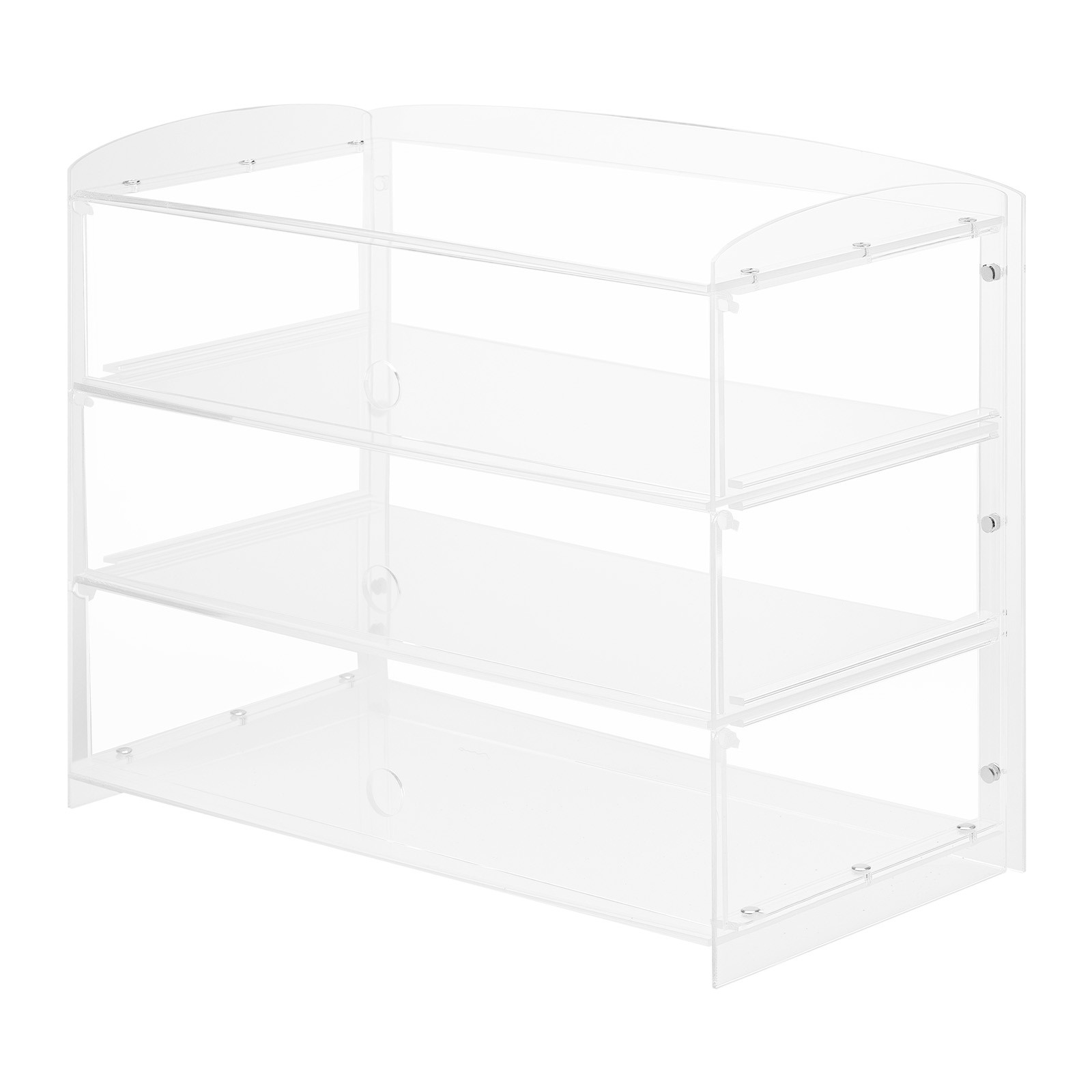 Uimoso Bakery Display Case Countertop Acrylic Holder with 3-Tier Flip-Up Doors