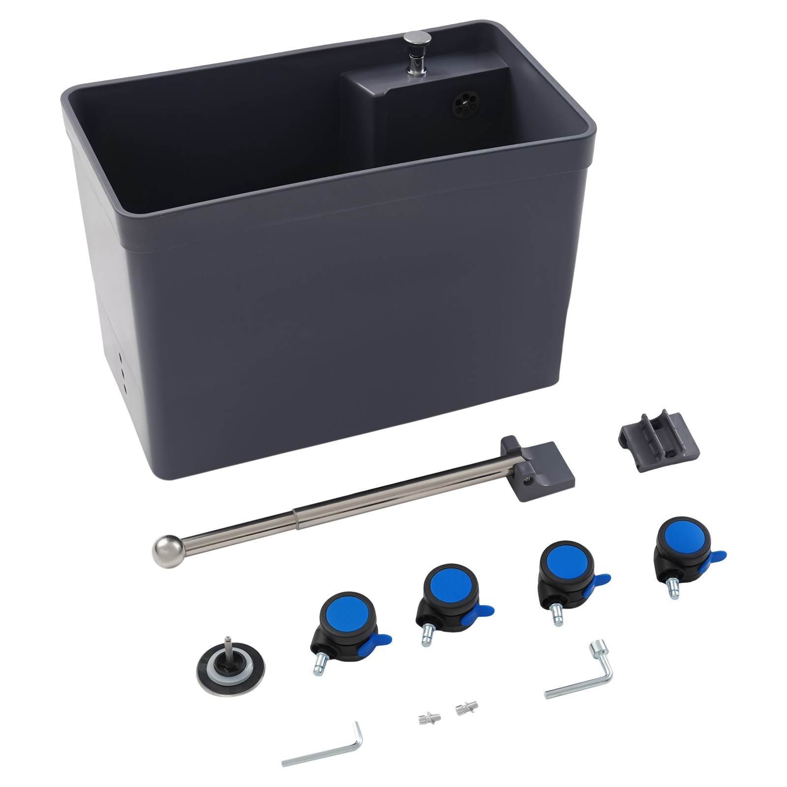 21×11″ Commercial Mop Sink Laundry Room Floor Mop Sink with One-touch Drainage