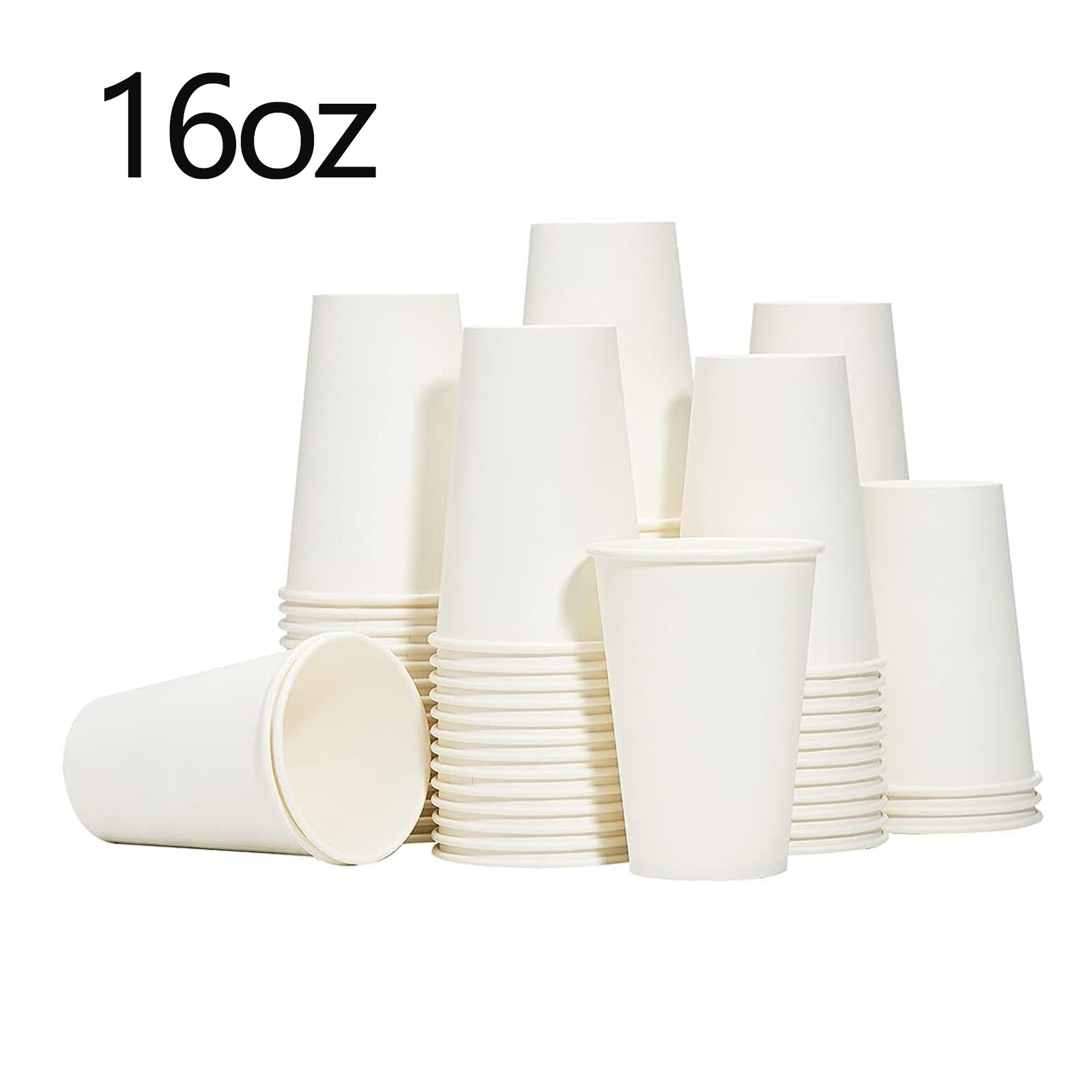 16 oz Disposable Paper Cups Hot/Cold Coffee Cups Beverage Drinking Cup for Party