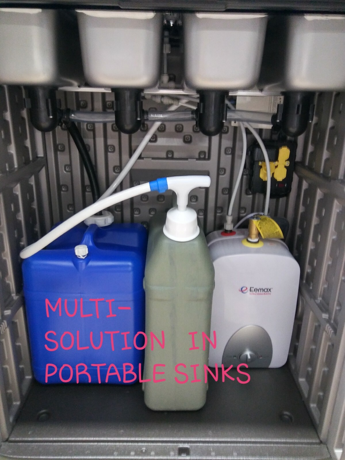 Portable Sink Mobile Concession three – compartment Hot Water w/Hand Wash Sink