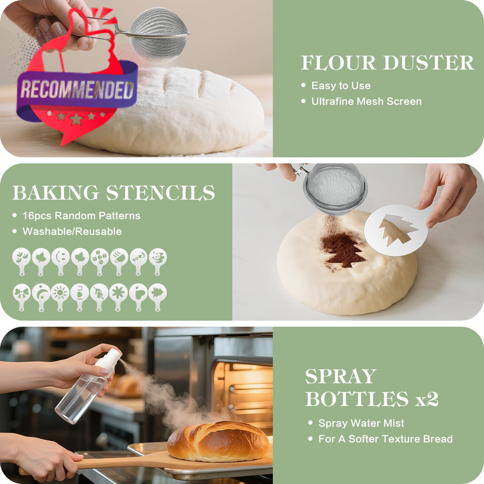 Sourdough Starter Kit, 9» Round Banneton Bread Proofing Basket, Sourdough Kit