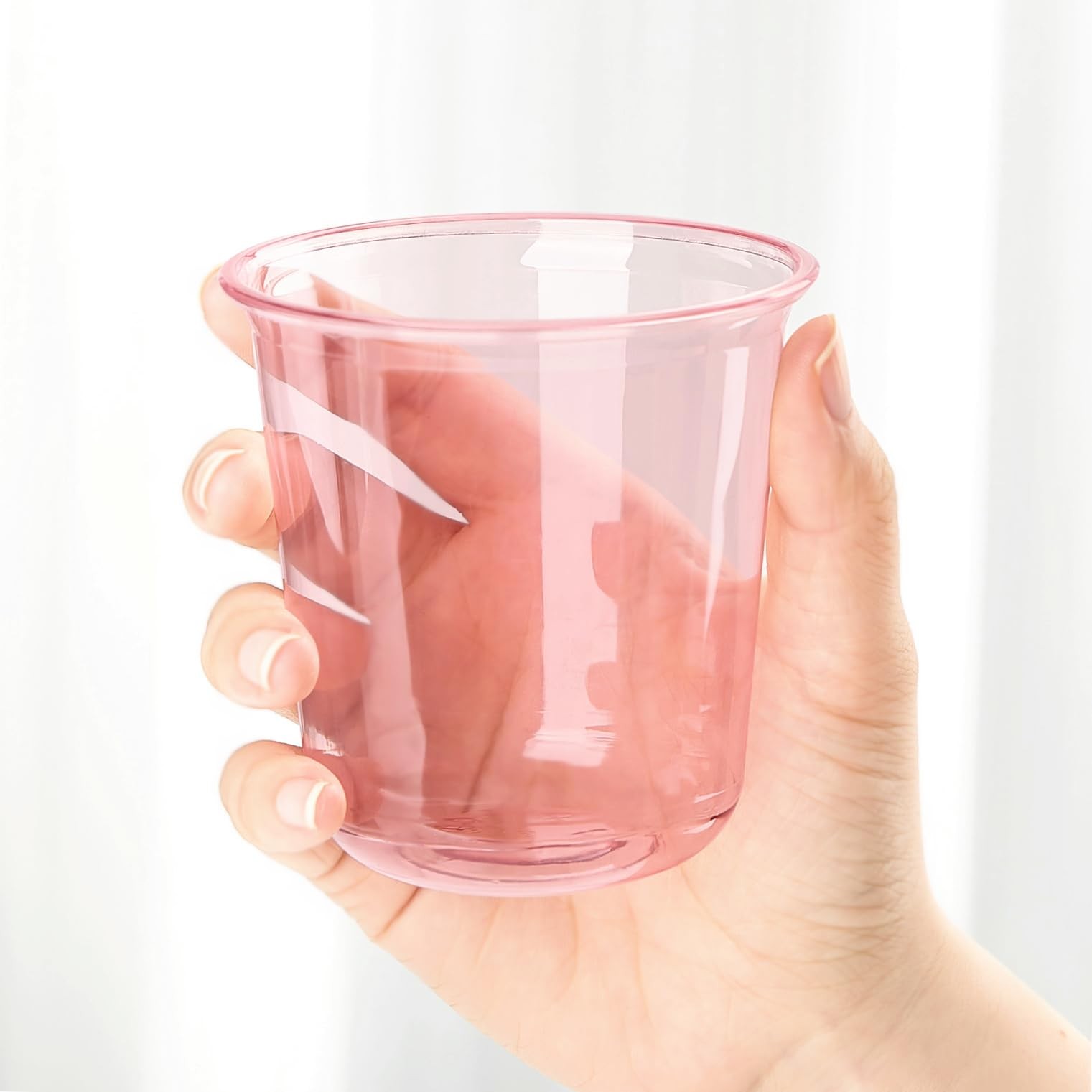 50 Pcs Pink Plastic Cups, 12 Oz Disposable Stemless Wine Glasses Cocktail Pin…