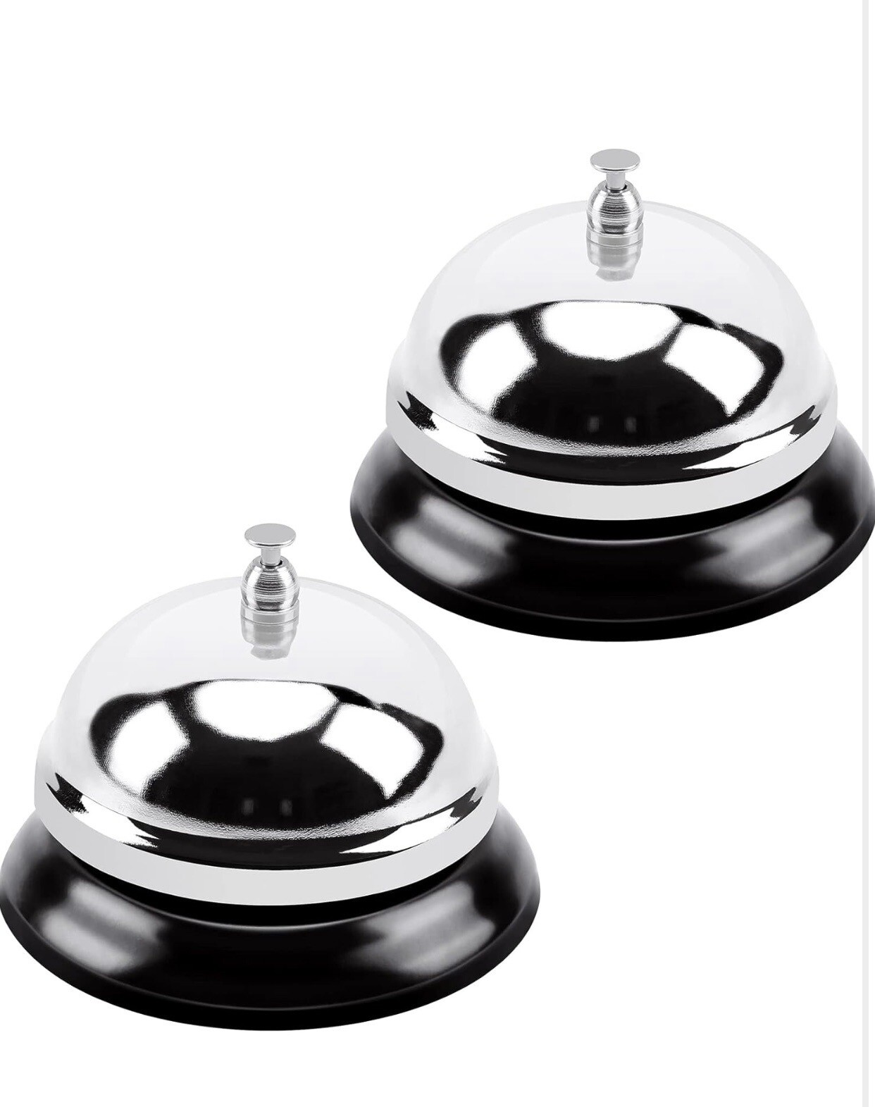 2 PCS Service Bell for Call & Desk Service with All-Metal Construction 3.38 Inch