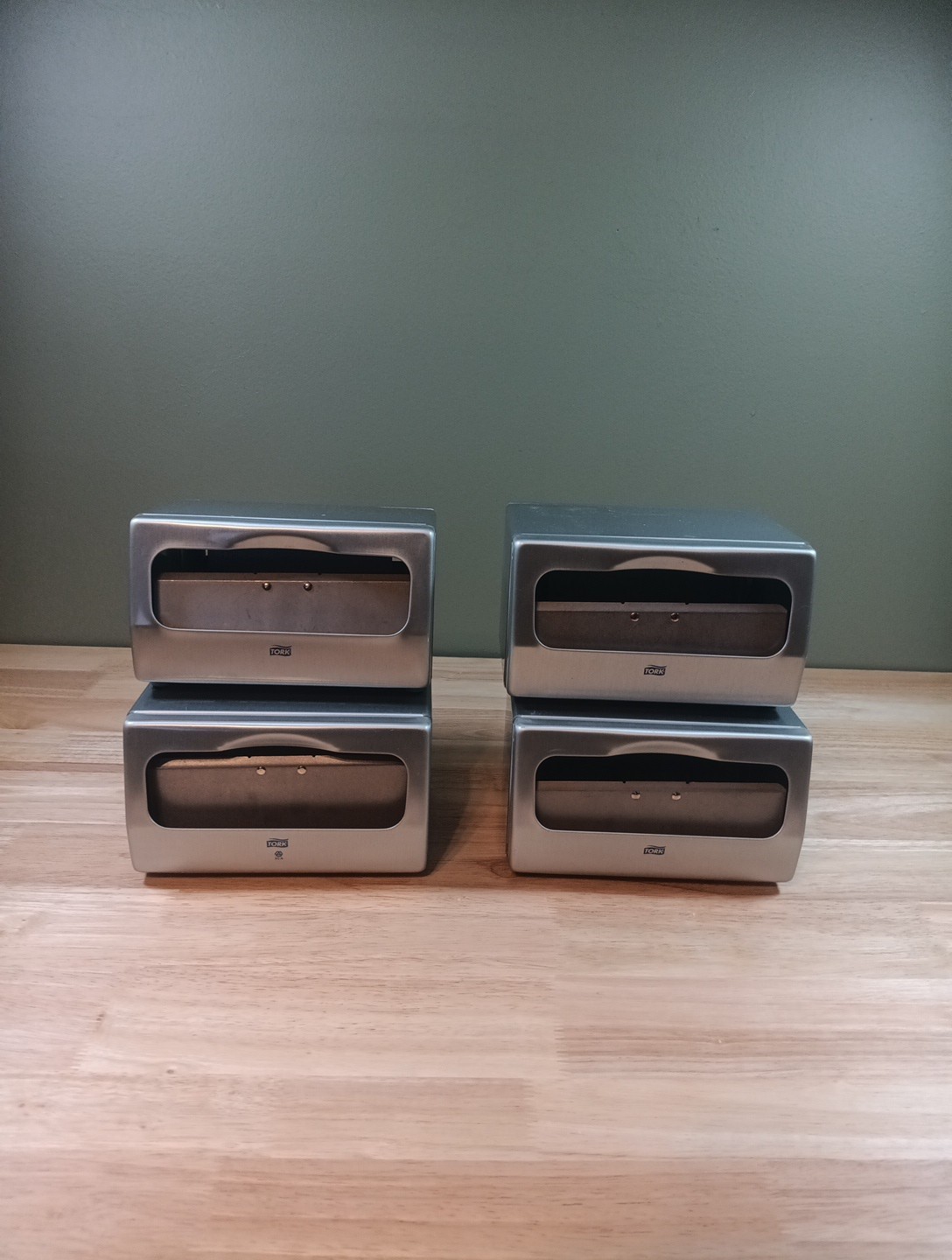 4 Tork Brushed Steel Tabletop Minifold Napkin Dispenser