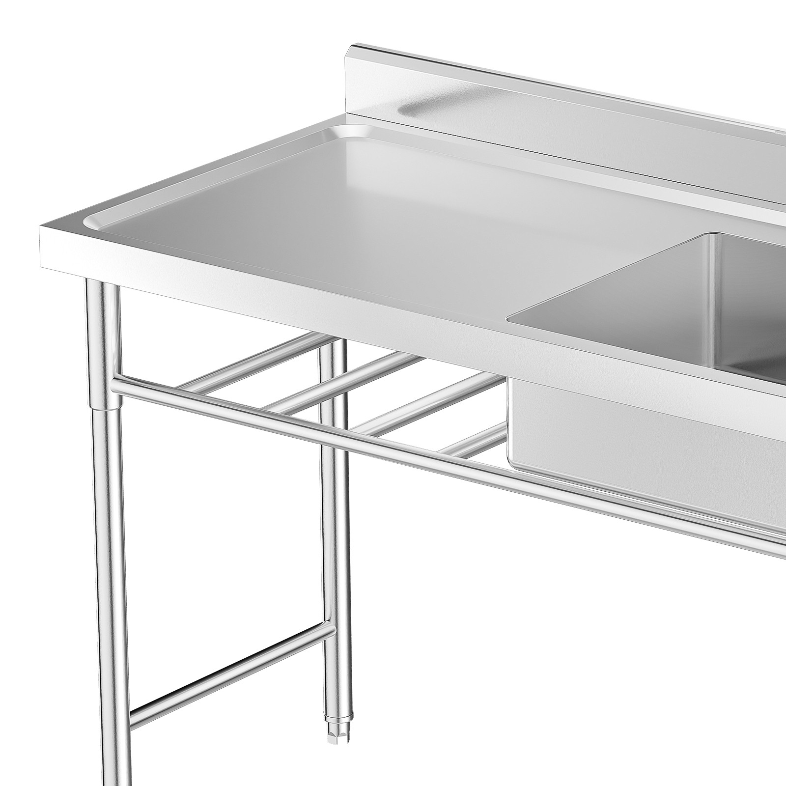 1 Bowl Stainless Steel Commercial Utility Prep Sink Single Bowl w/ Workbench NEW