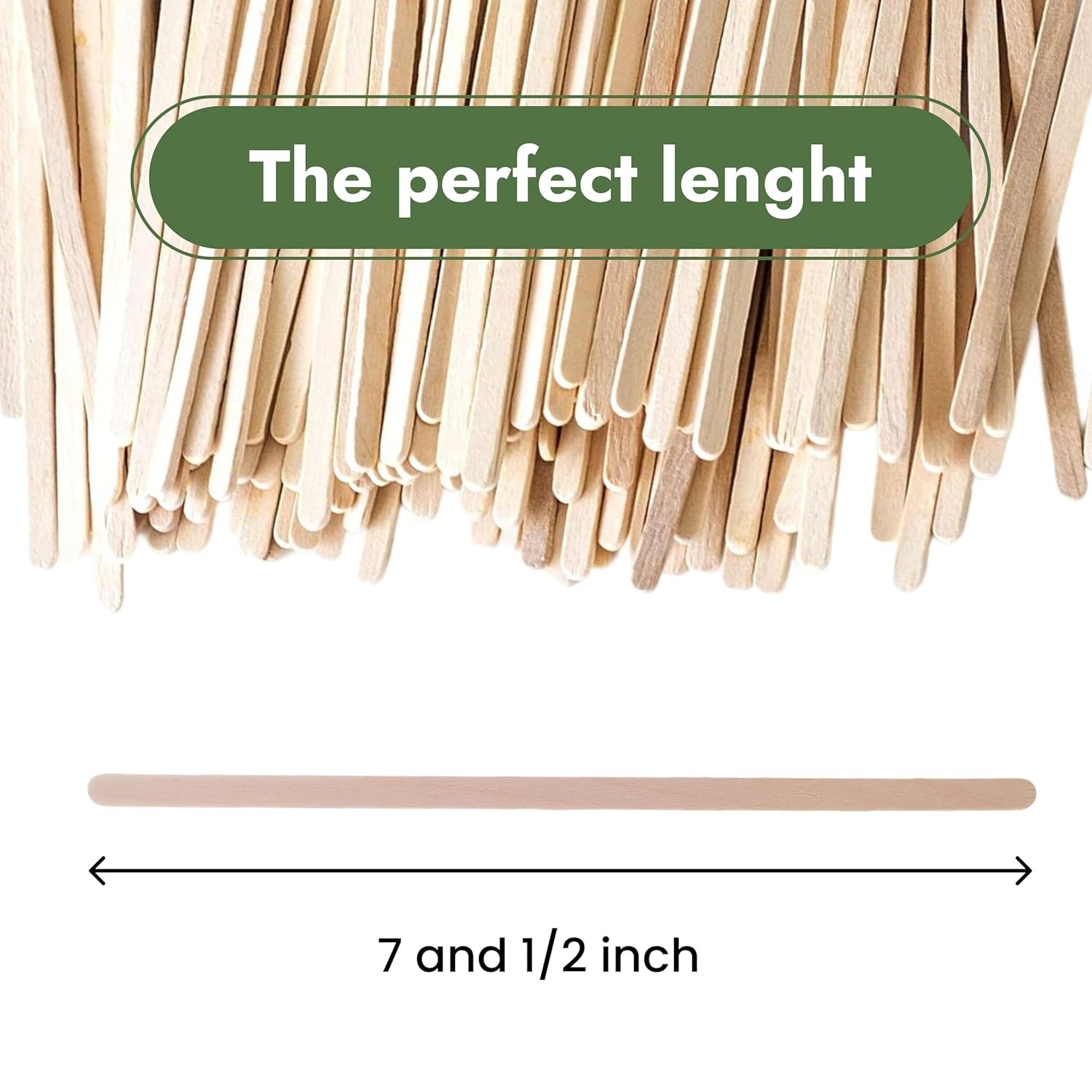 Wooden Coffee Stirrer Stick, 7-1/2″ Length Pack of 100 – Packaging May Vary