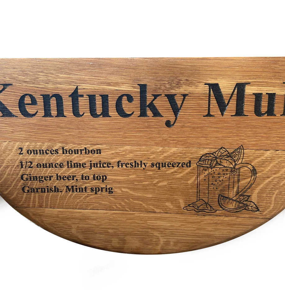 Engraved Whiskey Barrel Head Sign | Personalized Half Barrel Lid