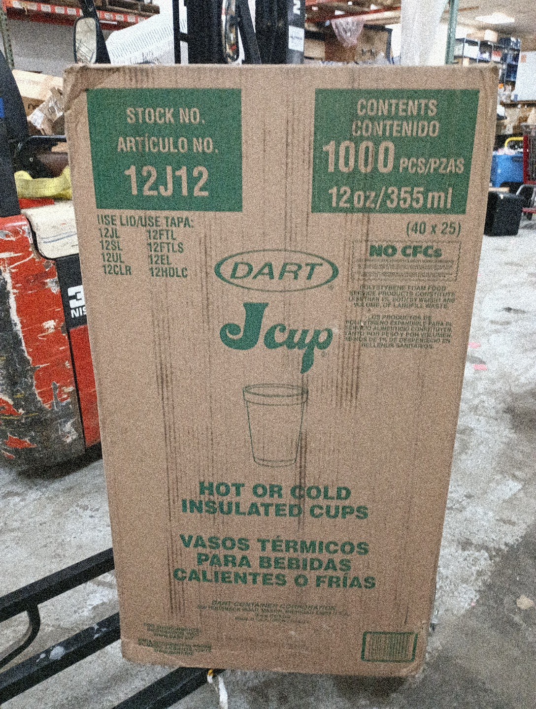 100 Ct, Dart 12J12 Foam Drink Cups – 12Oz CA & WA Restricted, 656