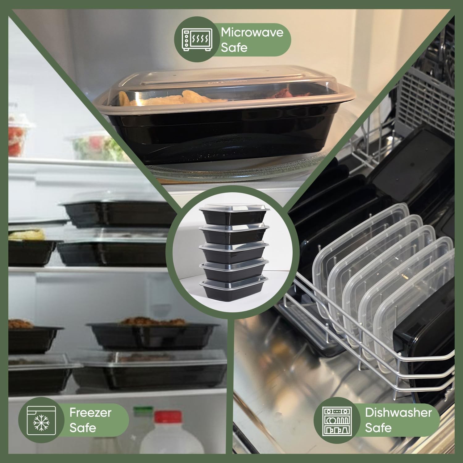 Pcs Supplier Depot 50 Pack 100 Piece 16 Oz Meal Prep Containers Reusable Bpa