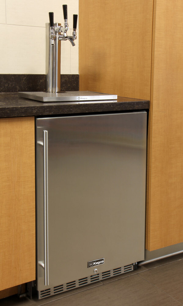 Kegco HK38BSC-L-3 3-Tap Commercial Built-In Kegerator w/ X-CLUSIVE Dispense Kit