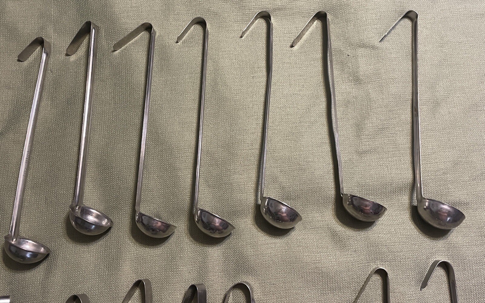 (LOT OF 14) STAINLESS STEEL LADLES (12) 1oz & (2) 1/2 ounce MADE IN INDIA NSF