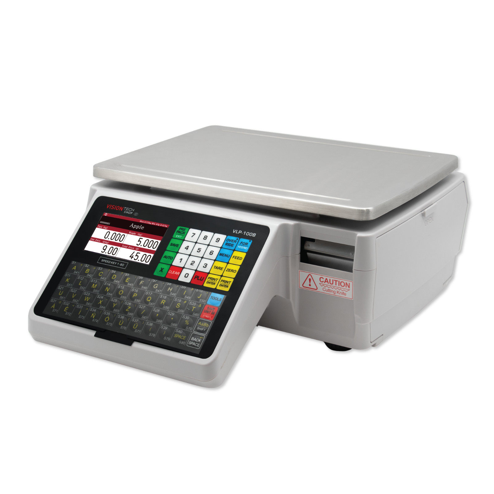 VTS VLP-100B Label Printing Scale, Capacity 30/60lb Readability 0.01/0.02lb