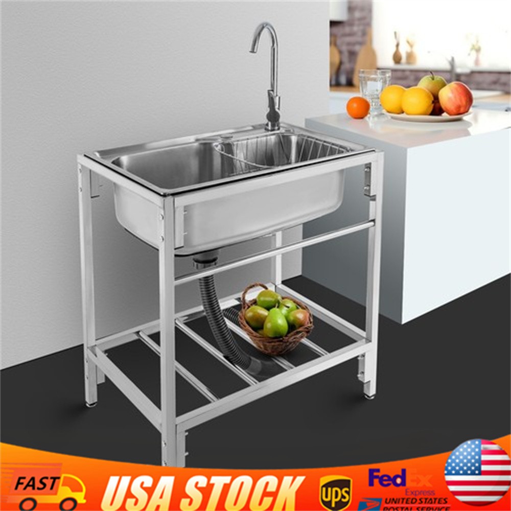 Commercial Utility & Prep Sink Stainless Steel Kitchen Sink 1 Compartment