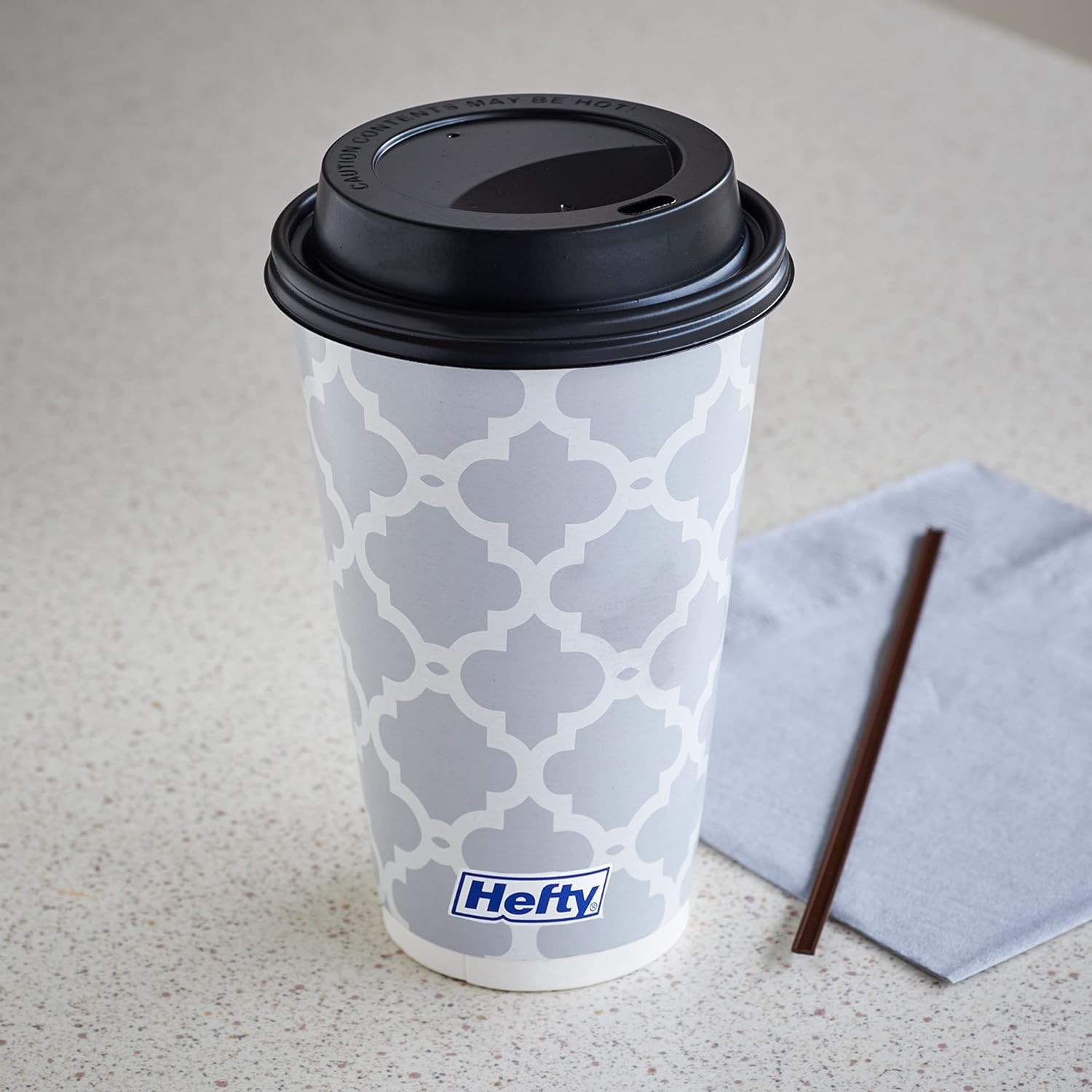 Disposable Hot Cups with Lids, Insulated Paper Coffee Cups for Tea, Cocoa and…